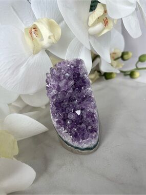 Amethyst Druzy Geode – 3" Free-Standing Desk Specimen